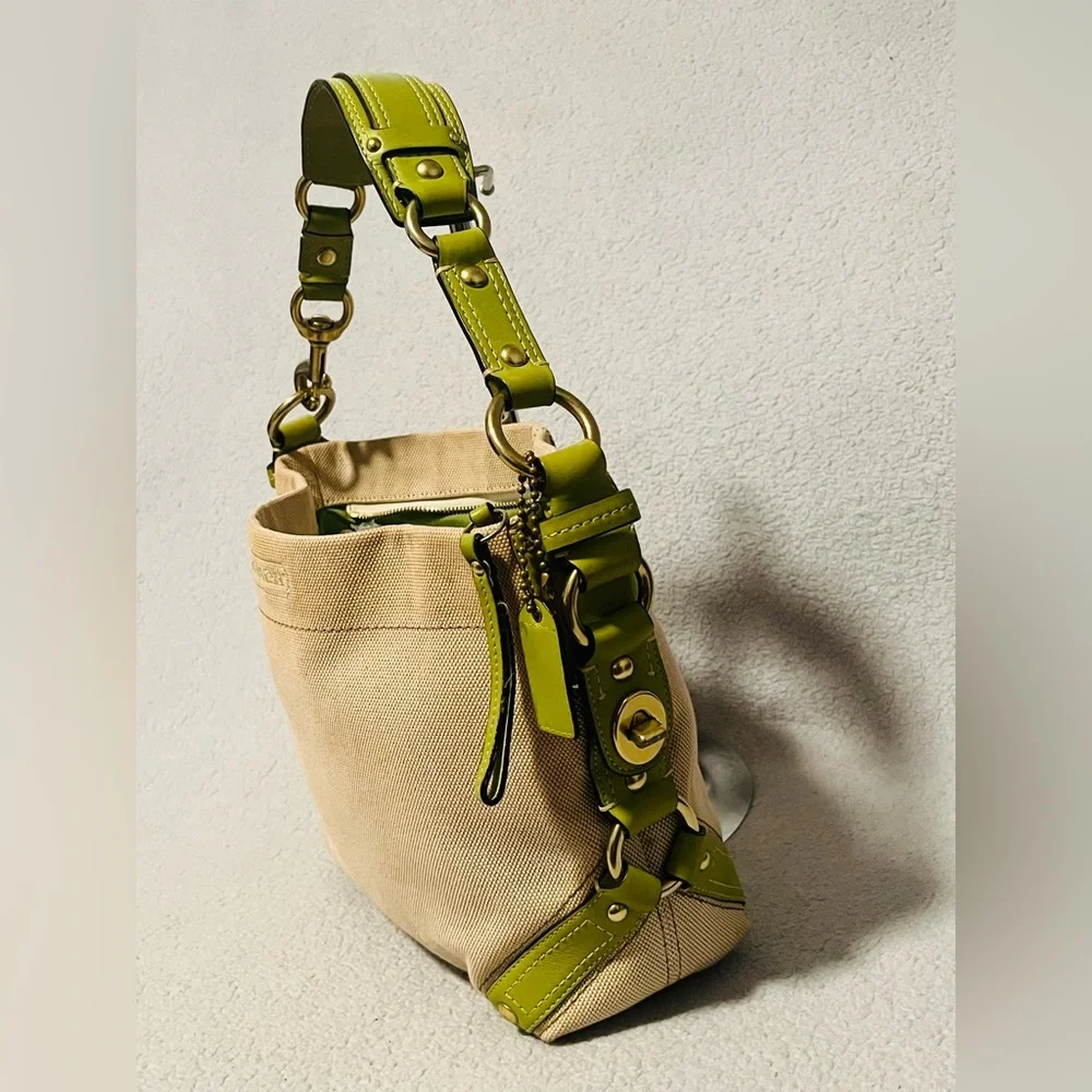 COACH Vintage Carly Canvas/Leather Handbag - Picture 2 of 13